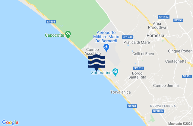 Mapa da tábua de marés em Monte Migliore La Selvotta, Italy