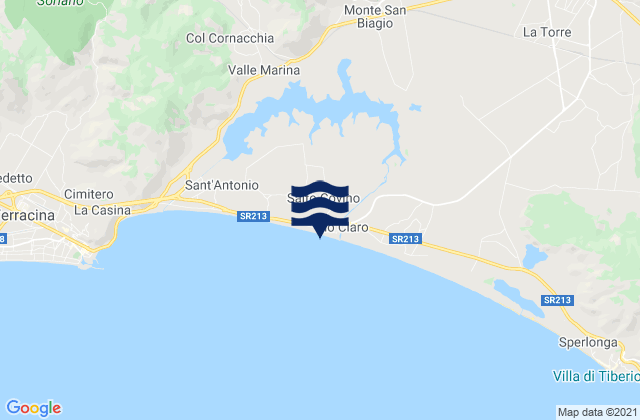 Mapa da tábua de marés em Monte San Biagio, Italy