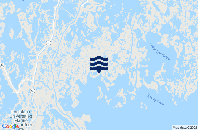 Mapa da tábua de marés em Montegut, United States