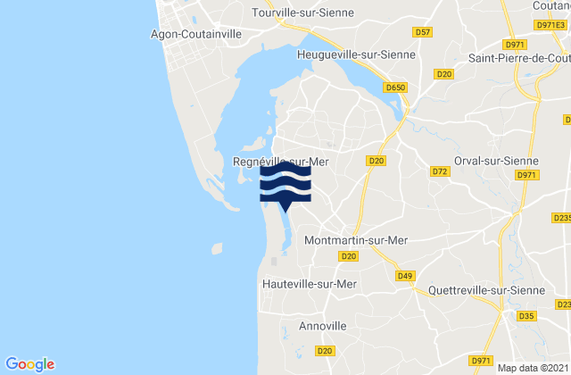 Mapa da tábua de marés em Montmartin-sur-Mer, France