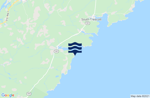 Mapa da tábua de marés em Moose Cove, Canada