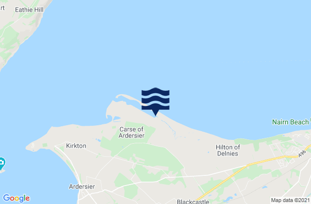 Mapa da tábua de marés em Moray Firth (sheet pile wall), United Kingdom