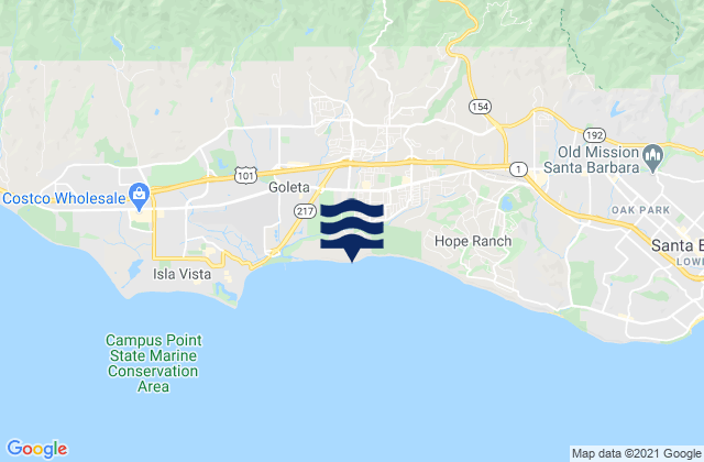 Mapa da tábua de marés em More Mesa Beach, United States