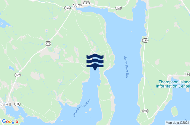 Mapa da tábua de marés em Morgan Bay, United States
