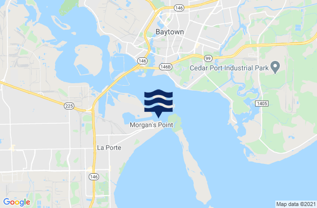 Mapa da tábua de marés em Morgans Point Barbours Cut, United States