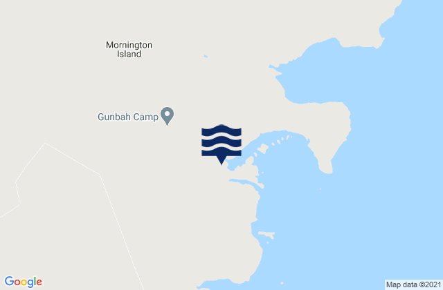 Mapa da tábua de marés em Mornington Island, Australia