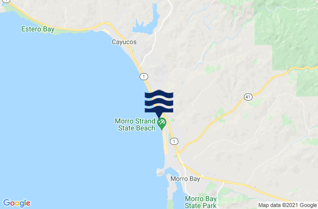 Mapa da tábua de marés em Morro Beach, United States