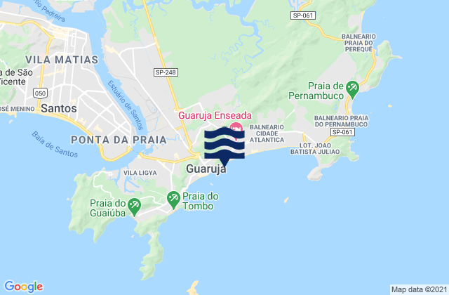 Mapa da tábua de marés em Morro do Maluf, Brazil