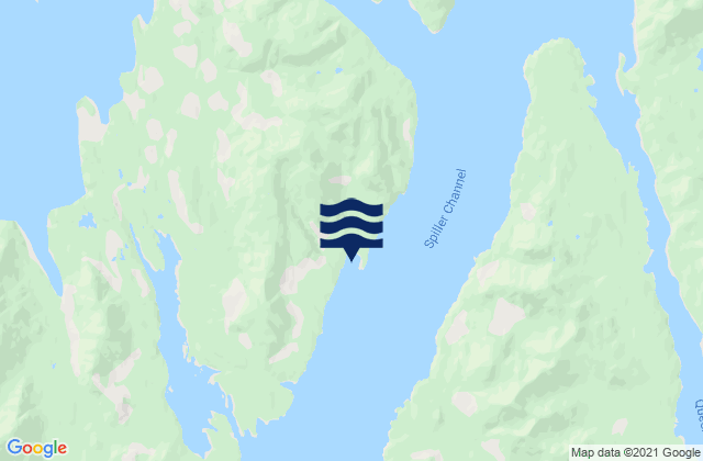 Mapa da tábua de marés em Mosquito Bay, Canada