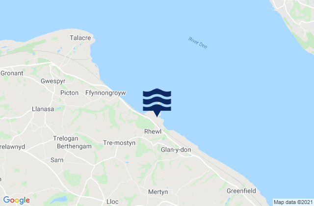 Mapa da tábua de marés em Mostyn, United Kingdom