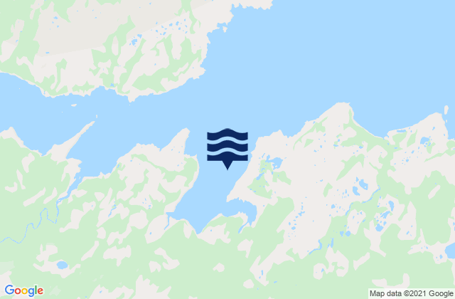Mapa da tábua de marés em Mostyn Cove, Canada