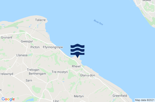 Mapa da tábua de marés em Mostyn Docks, United Kingdom