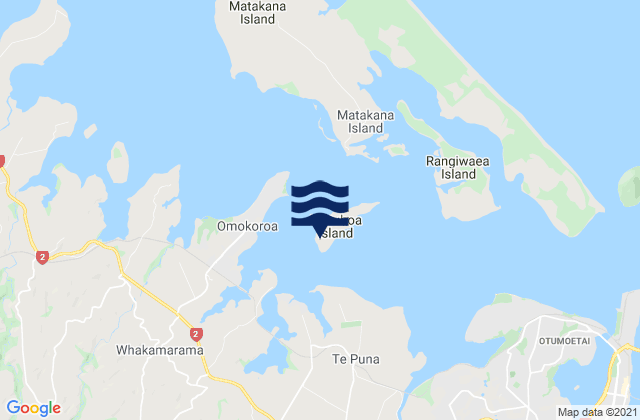 Mapa da tábua de marés em Motuhoa, New Zealand
