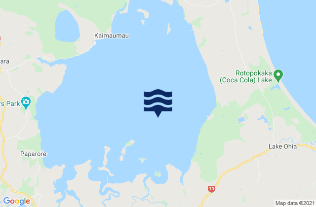 Mapa da tábua de marés em Motukaraka Island, New Zealand