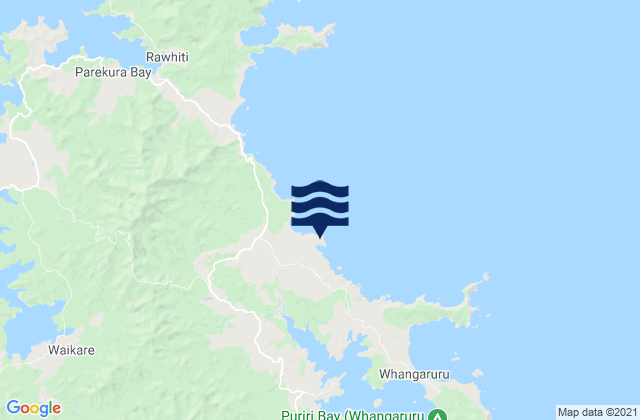 Mapa da tábua de marés em Motukiore Island, New Zealand
