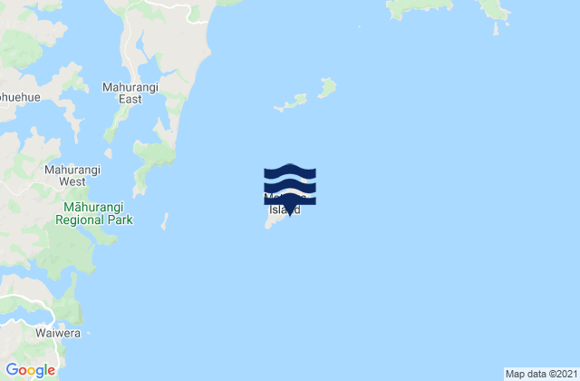Mapa da tábua de marés em Motuora Island, New Zealand