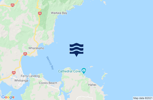 Mapa da tábua de marés em Moturoa Island (Tower Rock), New Zealand