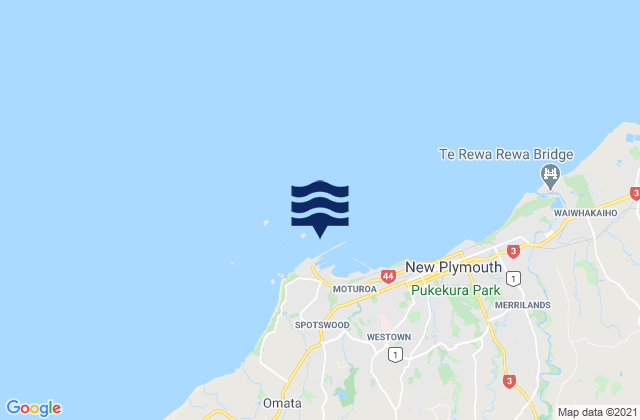 Mapa da tábua de marés em Moturoa Island, New Zealand