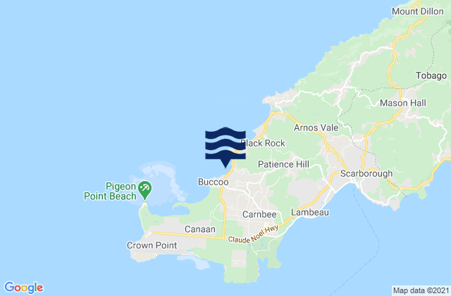 Mapa da tábua de marés em Mount Irvine, Trinidad and Tobago