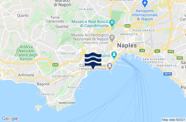 Mapa da tábua de marés em Mugnano di Napoli, Italy