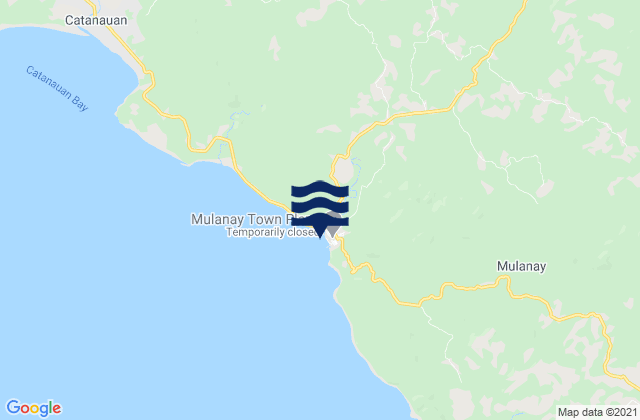 Mapa da tábua de marés em Mulanay, Philippines