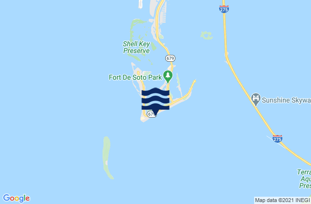 Mapa da tábua de marés em Mullet Key Channel (skyway), United States
