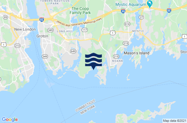 Mapa da tábua de marés em Mumford Cove, United States
