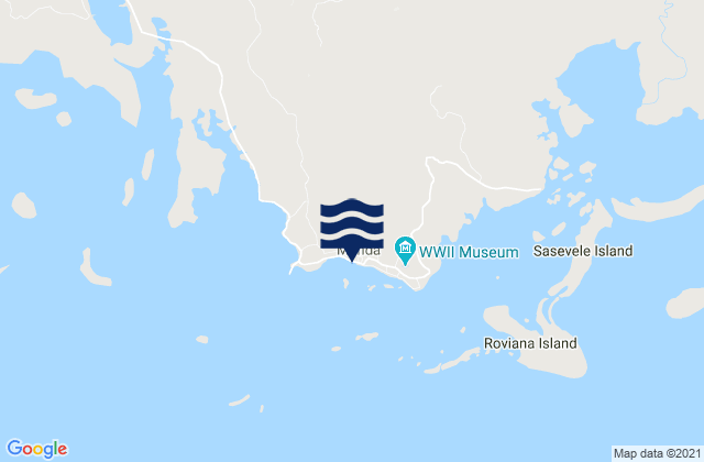 Mapa da tábua de marés em Munda, Solomon Islands