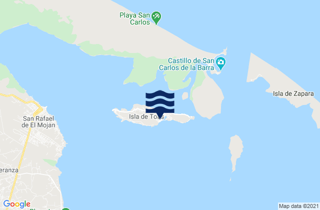 Mapa da tábua de marés em Municipio Almirante Padilla, Venezuela