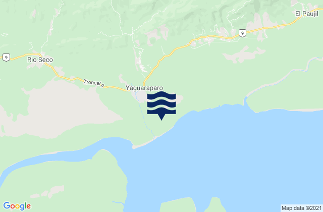 Mapa da tábua de marés em Municipio Cajigal, Venezuela