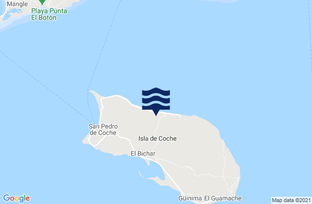 Mapa da tábua de marés em Municipio Villalba, Venezuela
