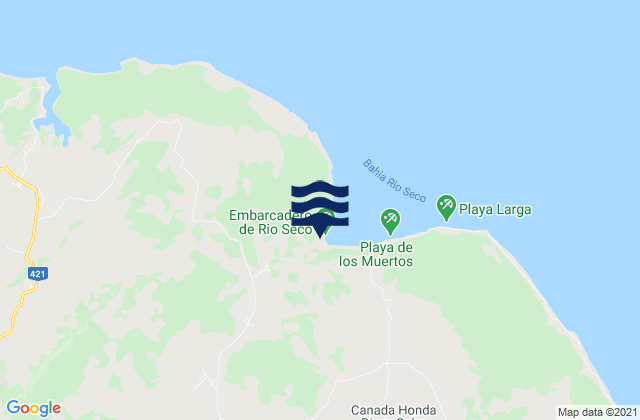 Mapa da tábua de marés em Municipio de Banes, Cuba