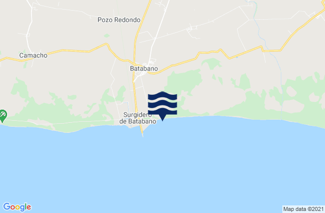 Mapa da tábua de marés em Municipio de Batabanó, Cuba