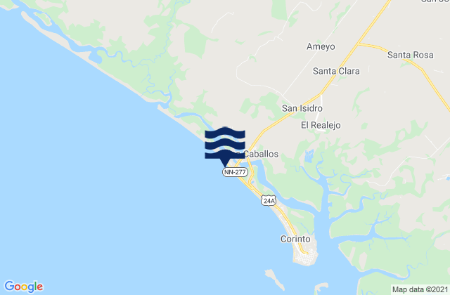 Mapa da tábua de marés em Municipio de El Realejo, Nicaragua