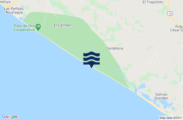 Mapa da tábua de marés em Municipio de León, Nicaragua