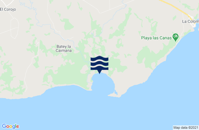 Mapa da tábua de marés em Municipio de San Luis, Cuba
