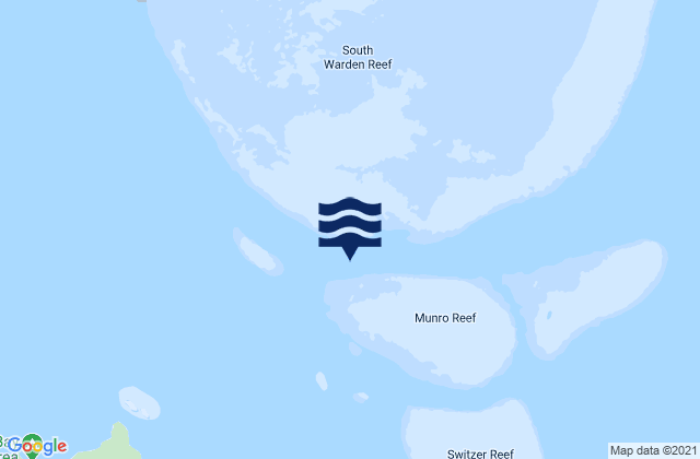 Mapa da tábua de marés em Munro Reef, Australia