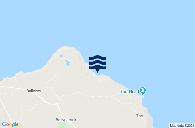 Mapa da tábua de marés em Murlough Bay, United Kingdom