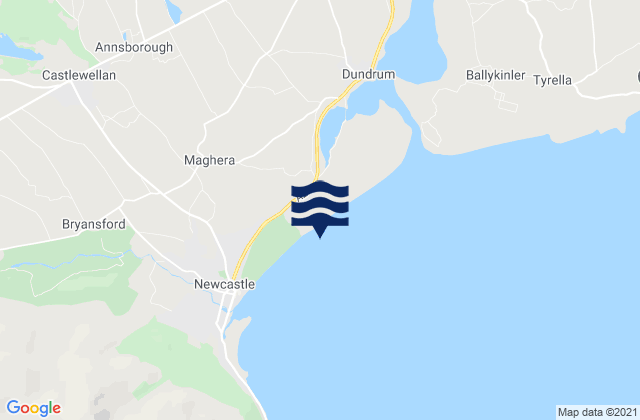 Mapa da tábua de marés em Murlough Beach, United Kingdom