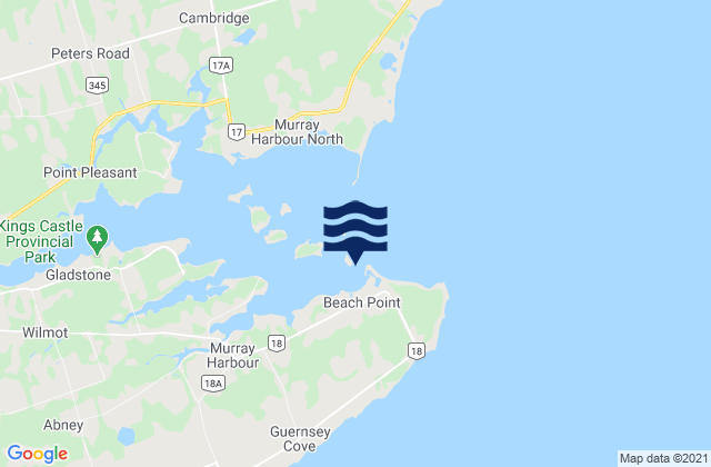 Mapa da tábua de marés em Murray Harbour, Canada