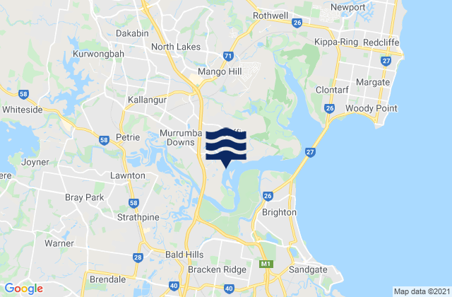 Mapa da tábua de marés em Murrumba Downs, Australia