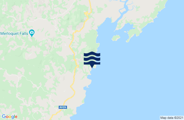 Mapa da tábua de marés em Muti, Philippines