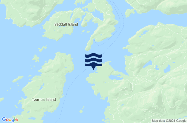 Mapa da tábua de marés em Mutine Point, Canada