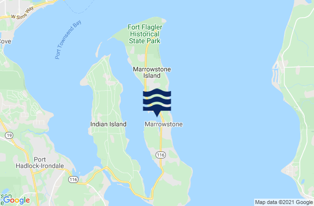 Mapa da tábua de marés em Mystery Bay (Marrowstone Island), United States