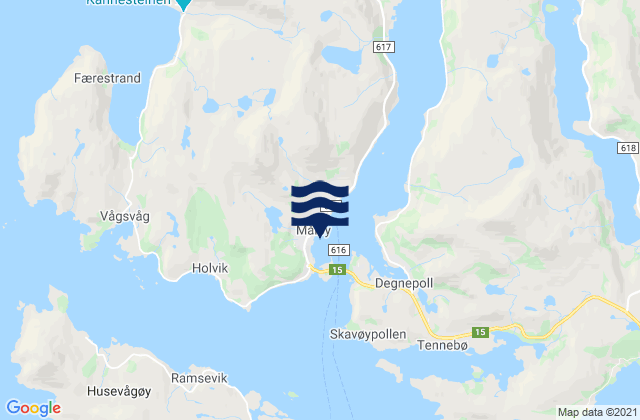 Mapa da tábua de marés em Måløy, Norway