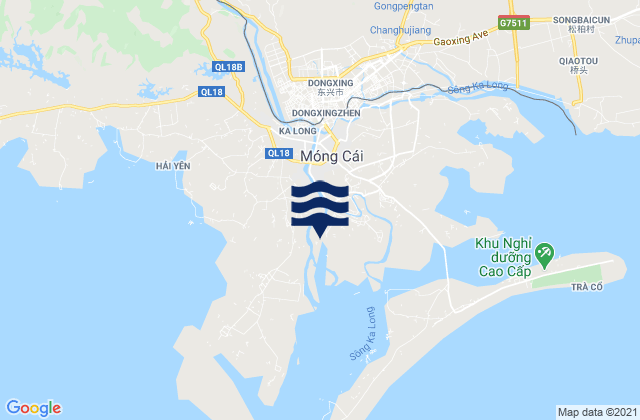 Mapa da tábua de marés em Móng Cái, Vietnam