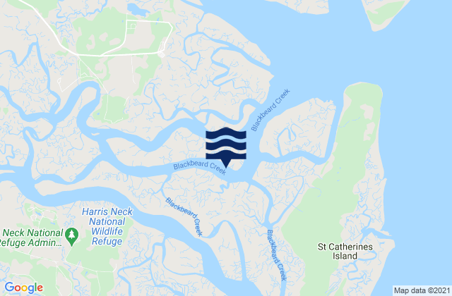 Mapa da tábua de marés em N. Newport River NW of Johnson Creek, United States