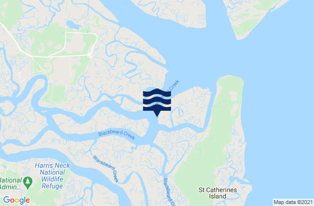 Mapa da tábua de marés em N. Newport River above Walburg Creek, United States