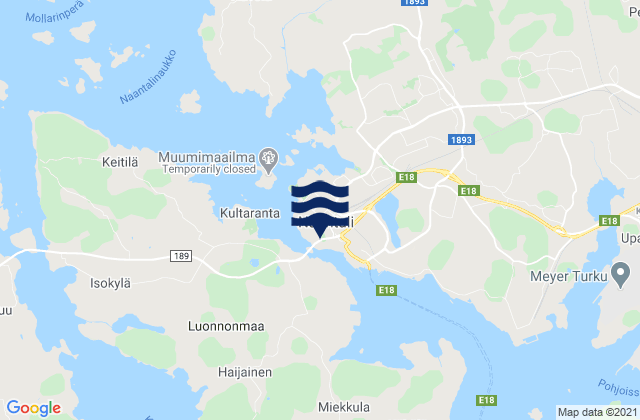Mapa da tábua de marés em Naantali, Finland