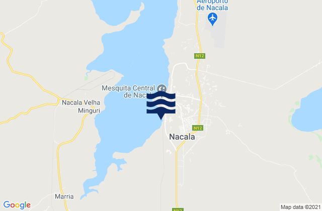 Mapa da tábua de marés em Nacala, Mozambique